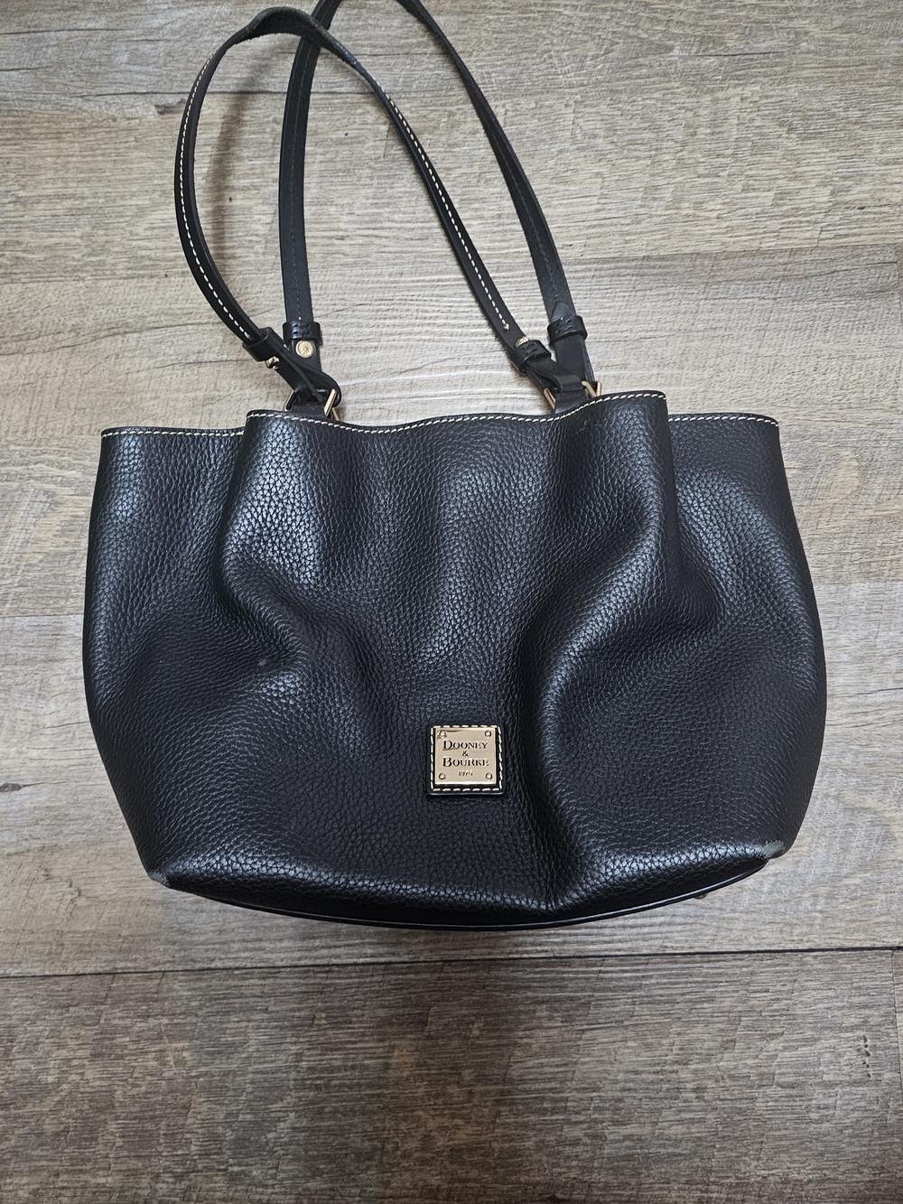 Dooney & Bourke Black Pebbled Leather Shoulder Tote